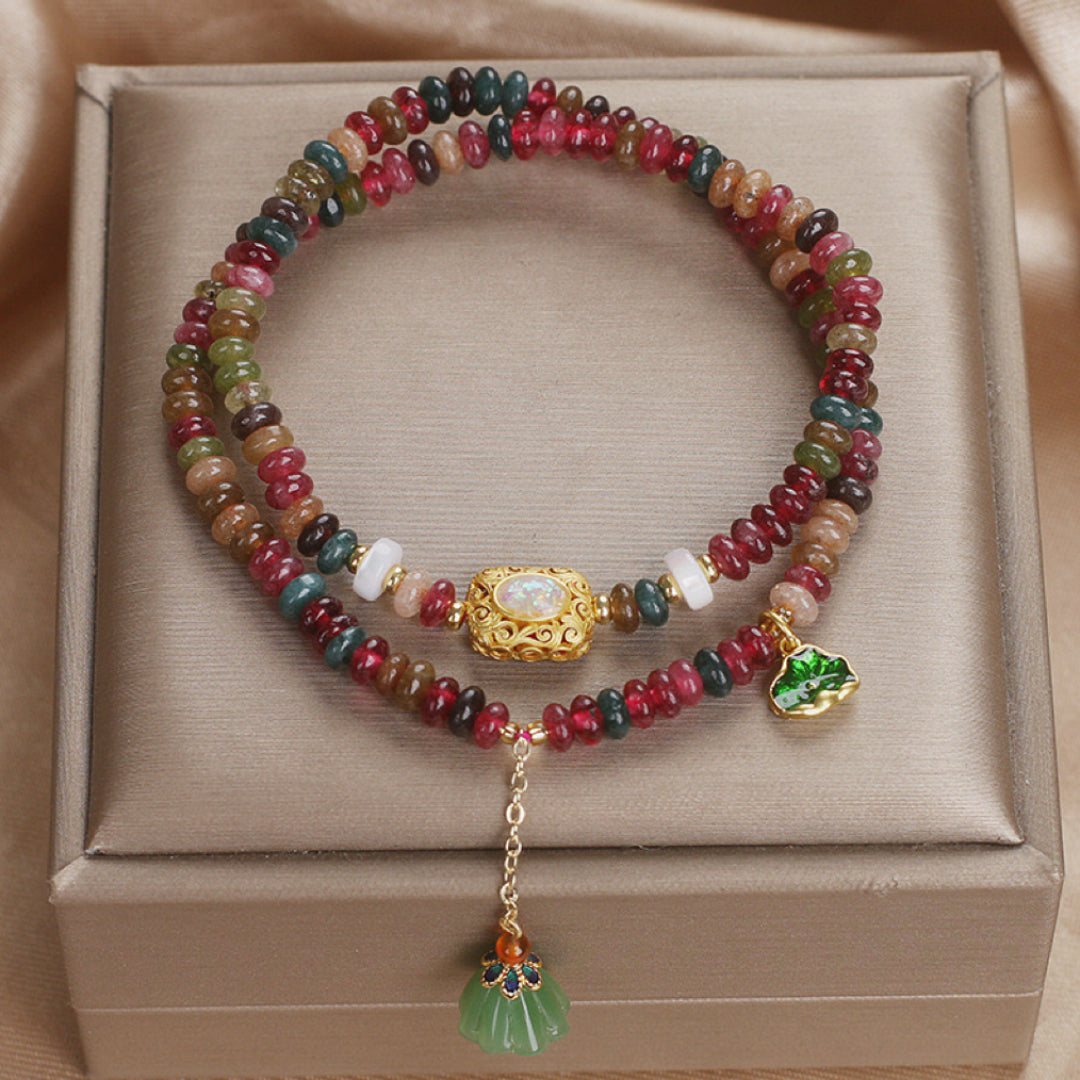 ATELIER-TIBET – Bracelet Tourmaline Lotus – Éveil Spirituel