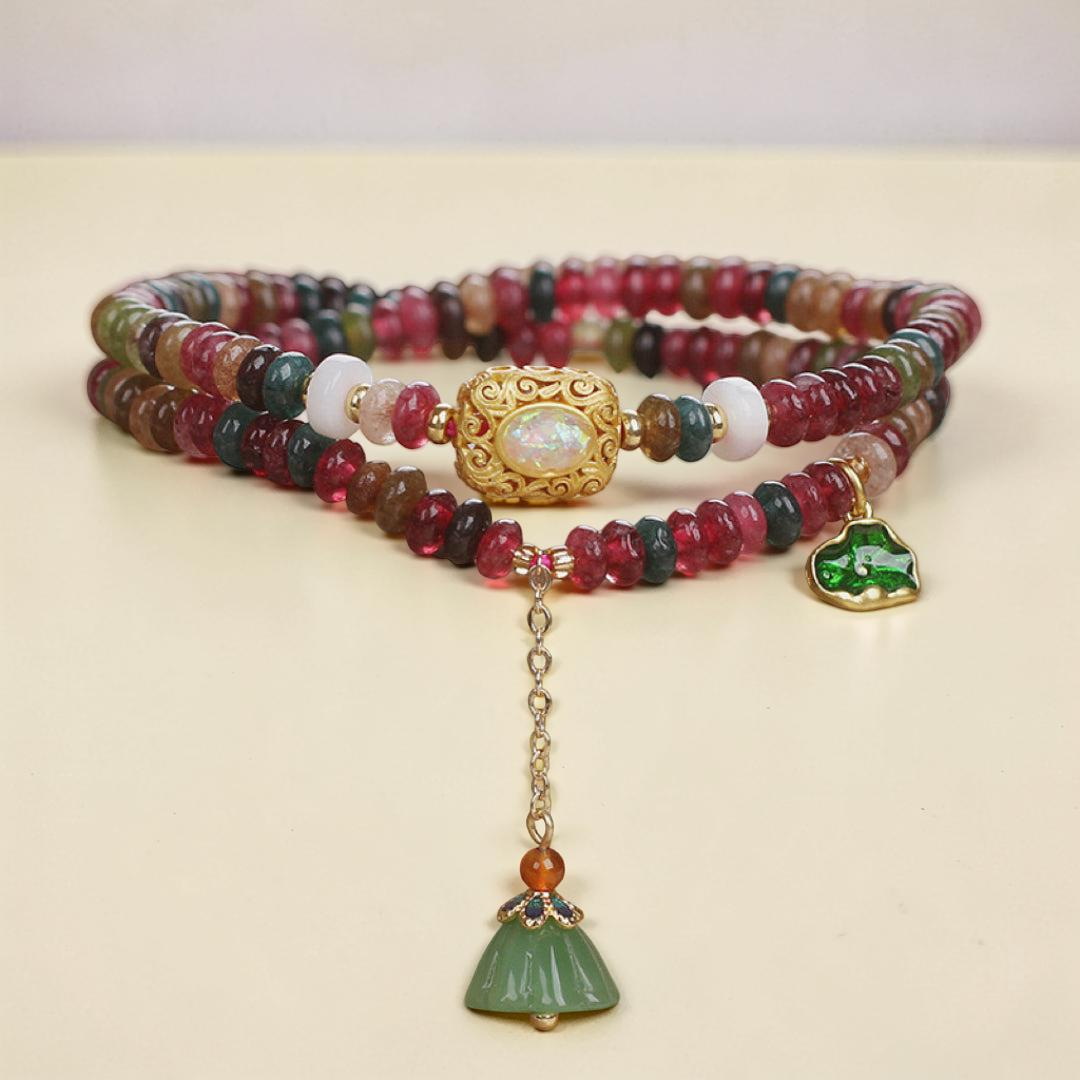 ATELIER-TIBET – Bracelet Tourmaline Lotus – Éveil Spirituel
