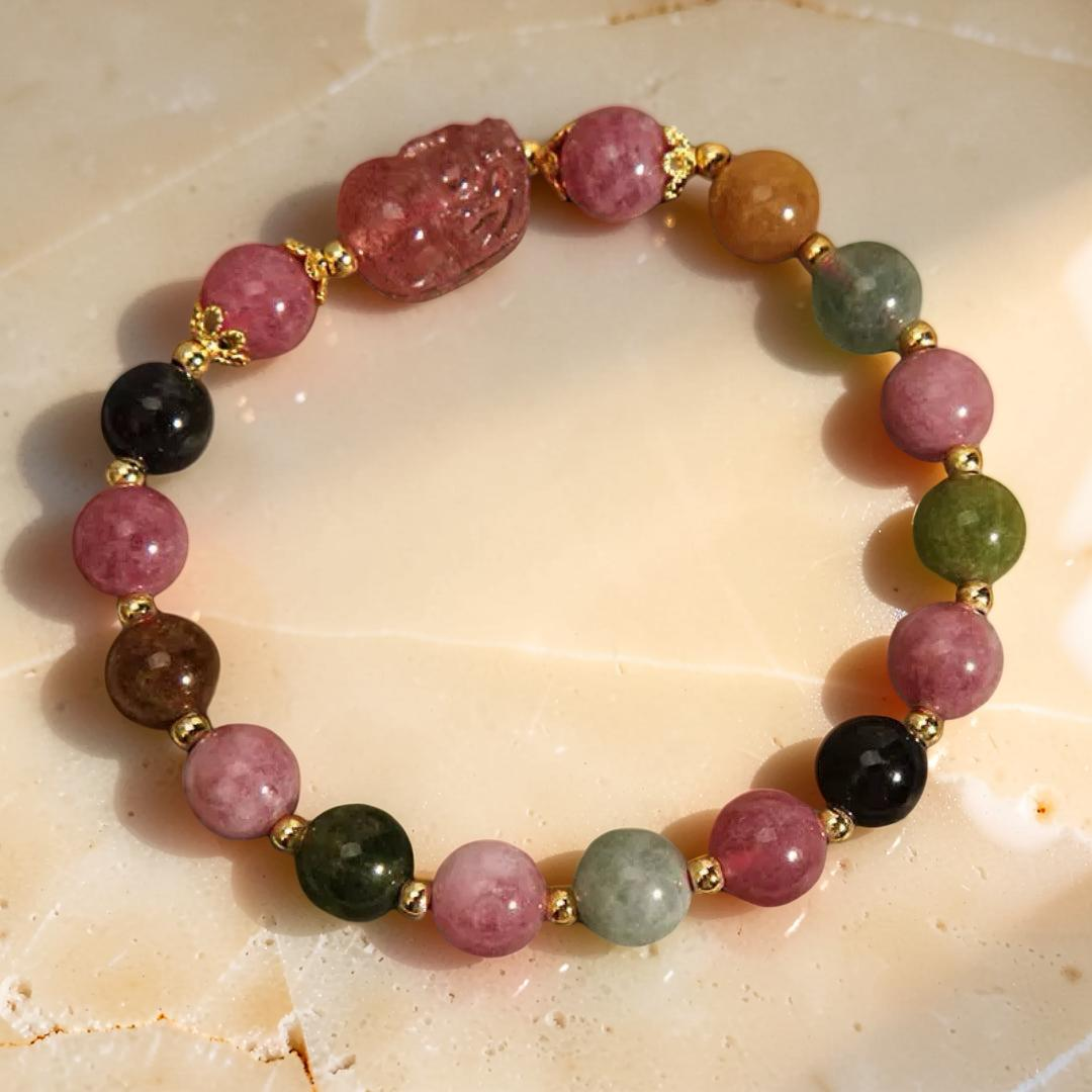 ATELIER-TIBET – Bracelet Tourmaline Pixiu – Gardien de Fortune