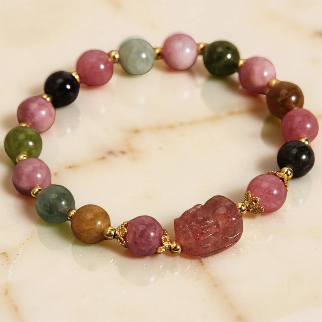 ATELIER-TIBET – Bracelet Tourmaline Pixiu – Gardien de Fortune