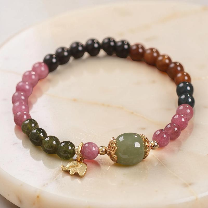 ATELIER-TIBET – Bracelet Tourmaline – Sagesse d'Éléphant