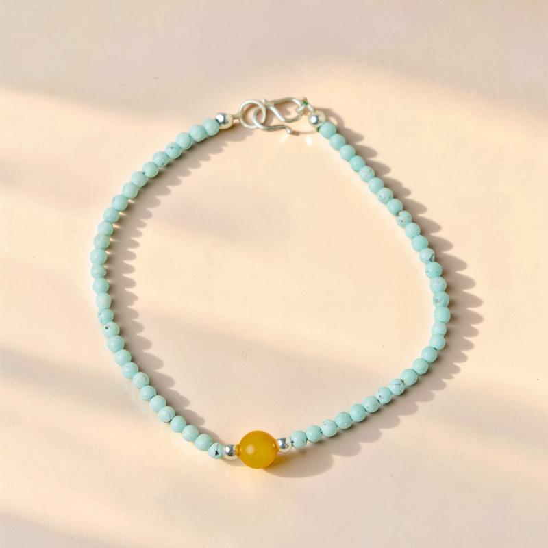 ATELIER-TIBET – Bracelet Turquoise – Charme Nature, Argent