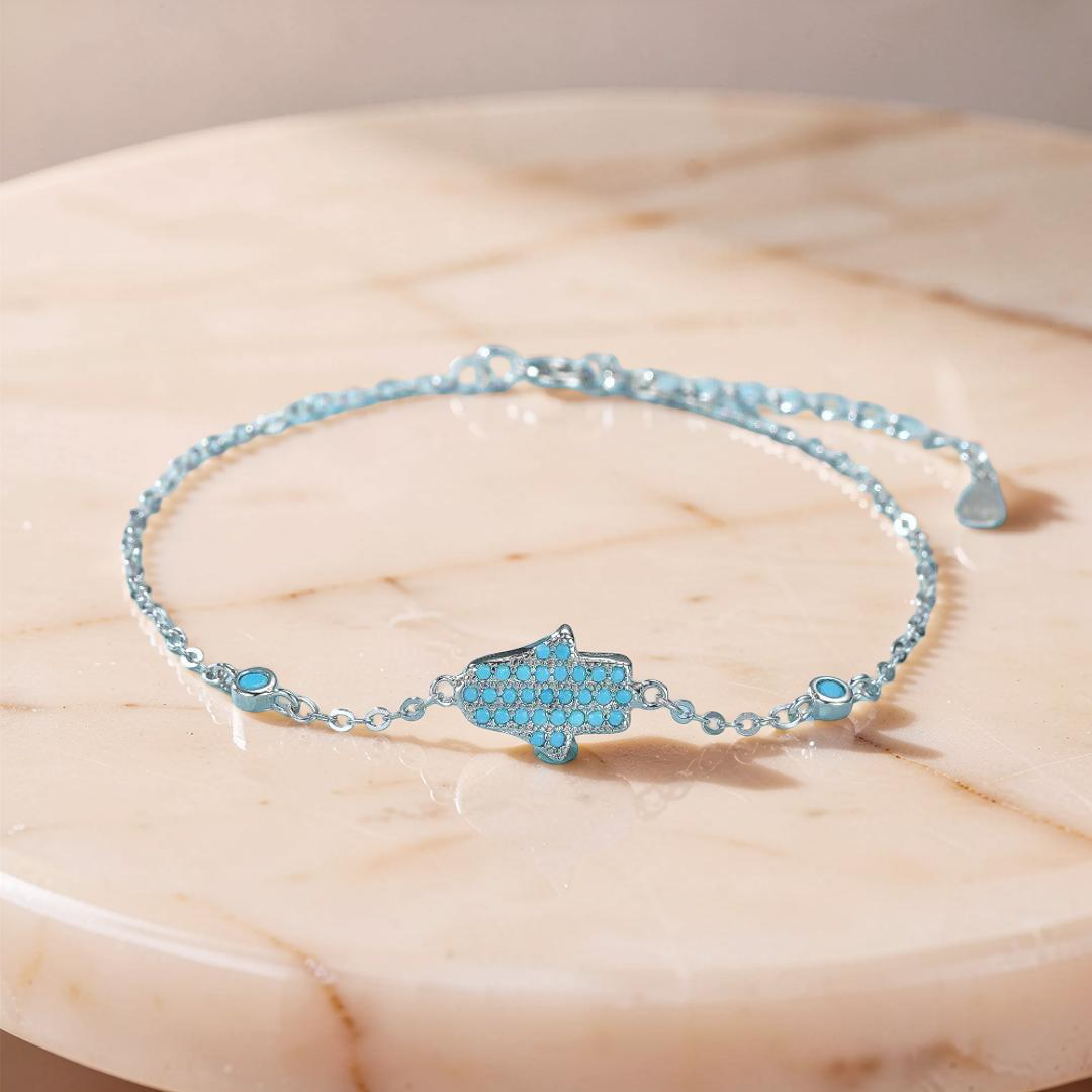 ATELIER-TIBET – Bracelet Turquoise – Perle du Désert, Argent 925