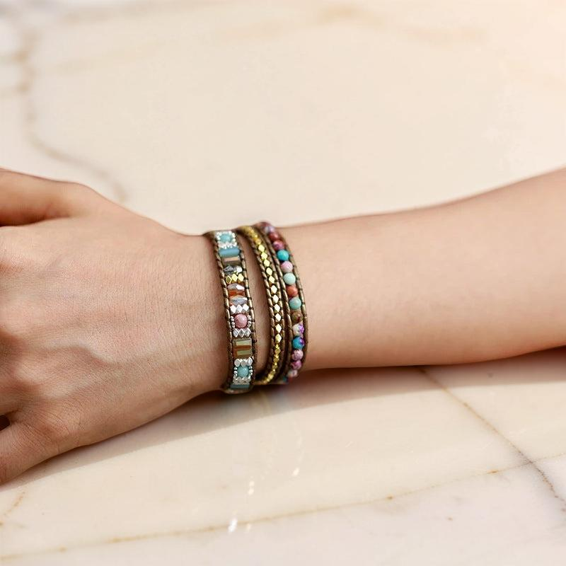 ATELIER-TIBET – Bracelet Wrap Jaspe Africain - Boho