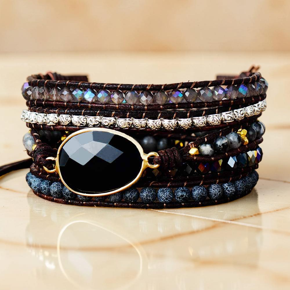 ATELIER-TIBET – Bracelet Wrap Onyx - Force