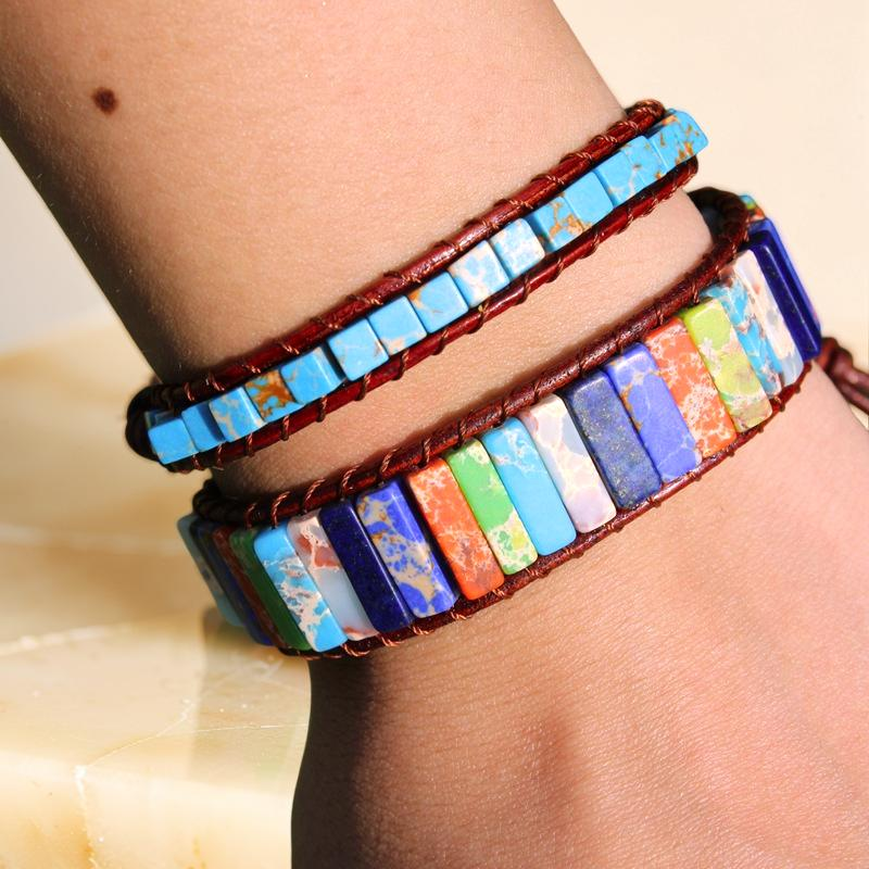 ATELIER-TIBET – Bracelet Wrap Pierres de 7 Chakras - Harmonie