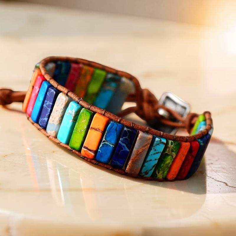 ATELIER-TIBET – Bracelet Wrap Pierres de 7 Chakras - Harmonie