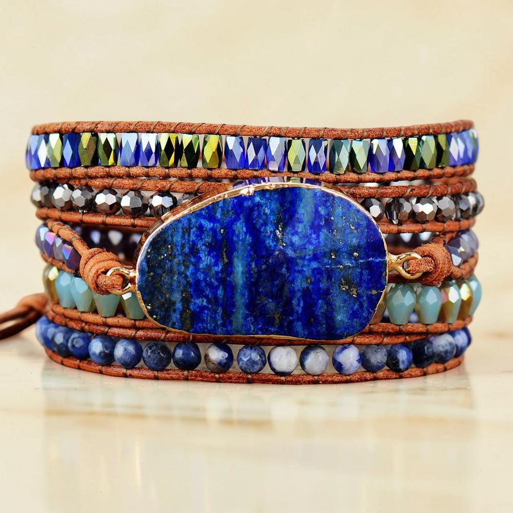 ATELIER-TIBET – Bracelet Wrap Lapis Lazuli – Énergie Céleste