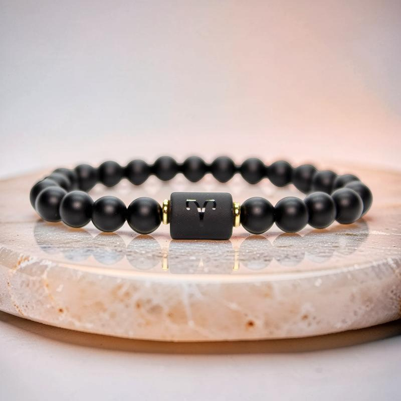 ATELIER-TIBET – Bracelet Signe Astrologique en Onyx – Protection Astrale