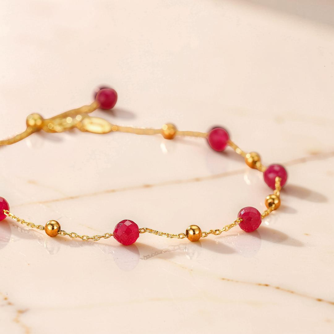 ATELIER-TIBET – Bracelet Cornaline – Lumière Passionnée, Argent Plaqué Or