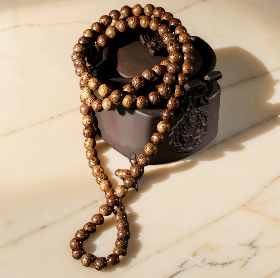 ATELIER-TIBET – Mâlâ 108 Perles Bois de Wengé - Force