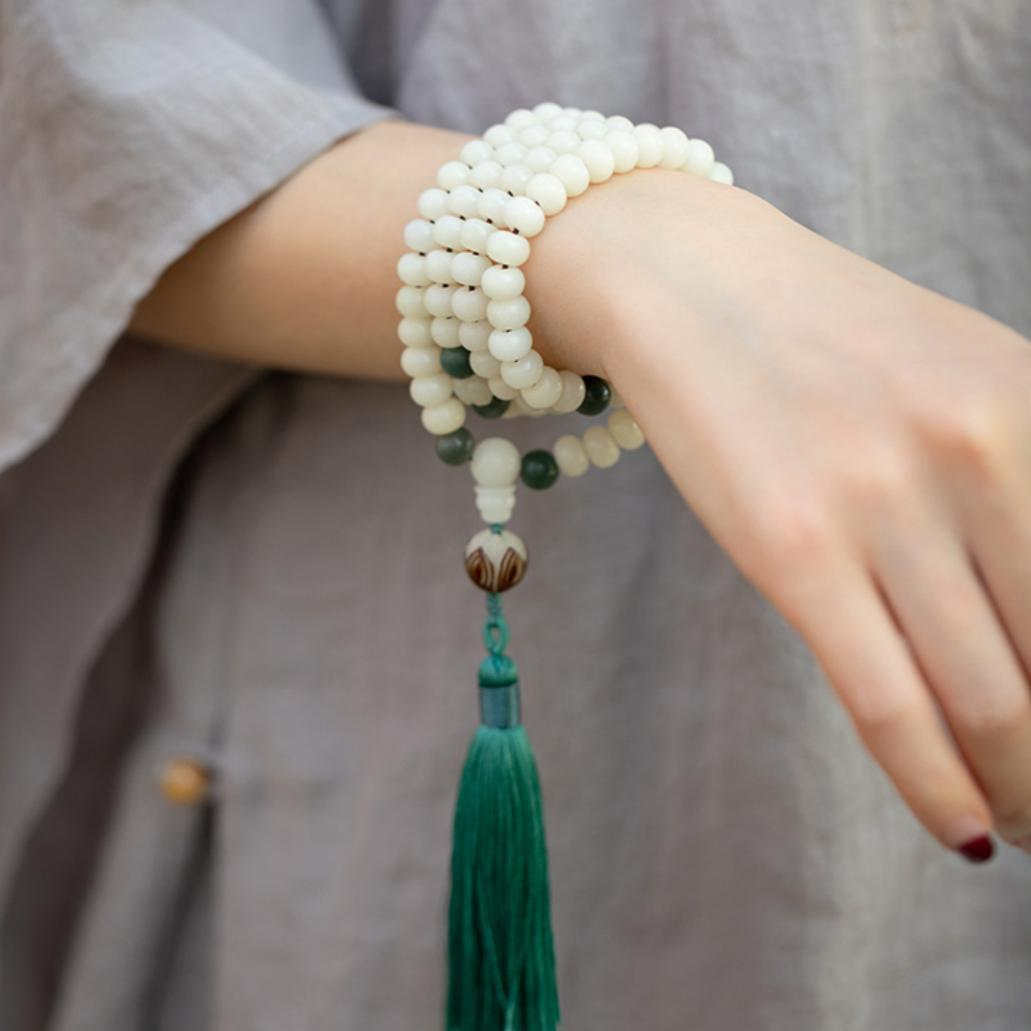 ATELIER-TIBET – Mâlâ Lotus Graine de Bodhi – Perla, 108 Perles