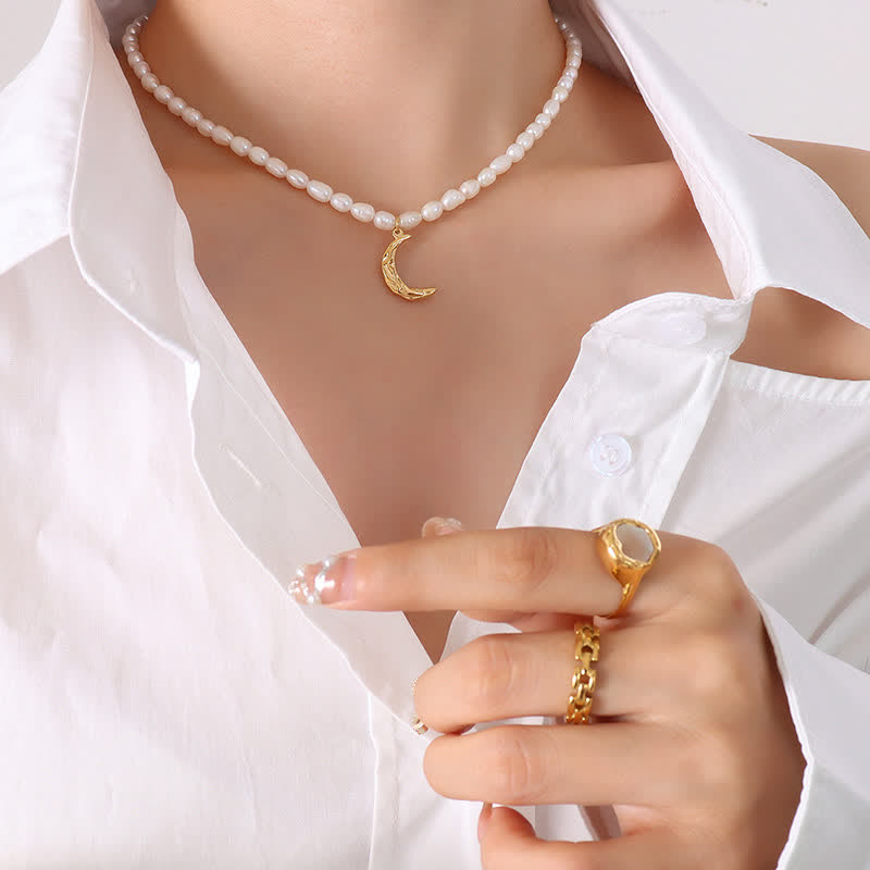 ATELIER-TIBET – Collier Croissant de Lune en Perle Naturelle