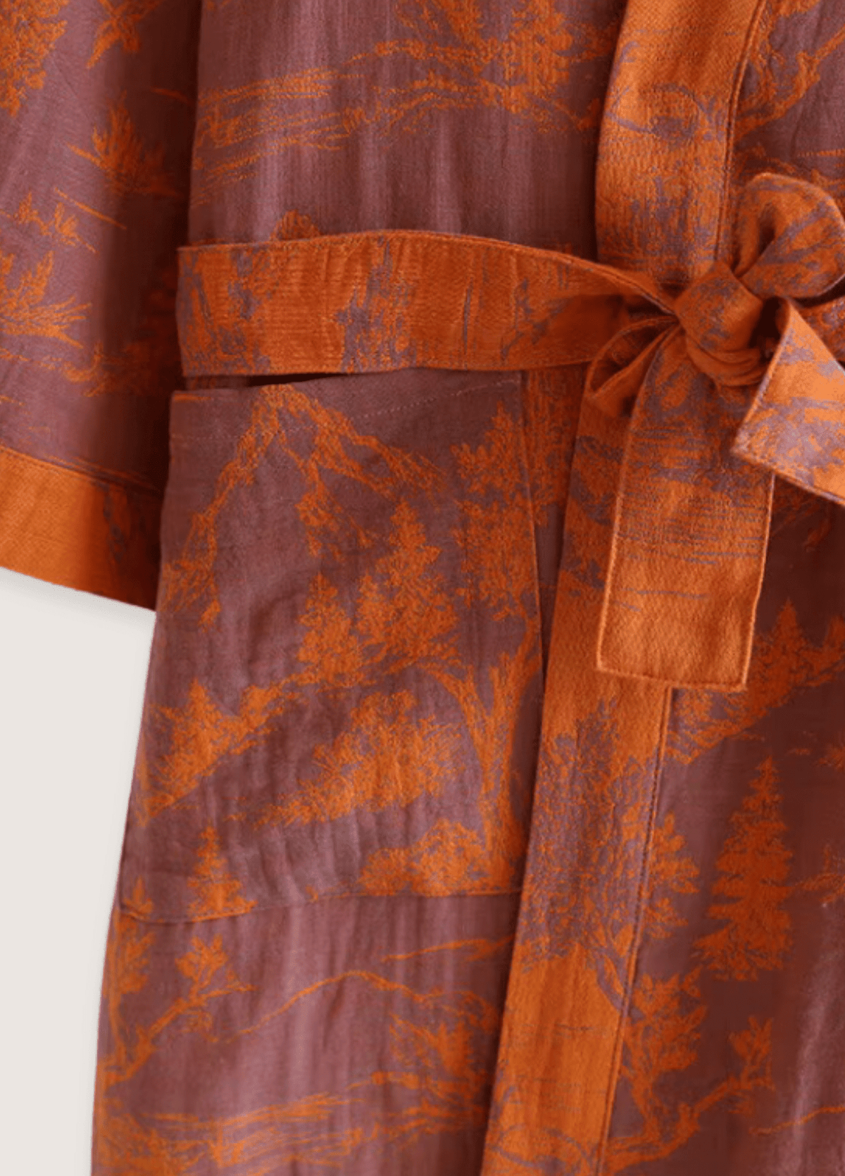 Peignoir kimono femme coton orange – Ukiyo
