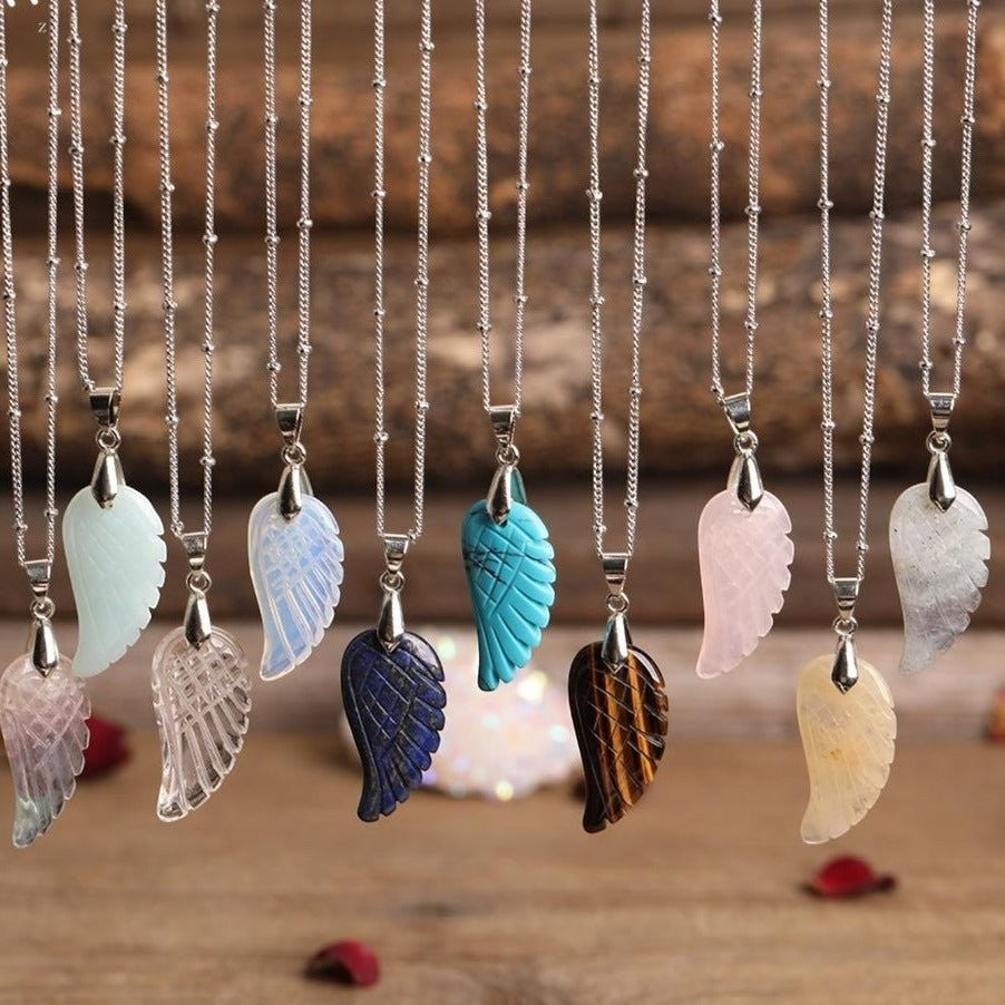 ATELIER-TIBET – Pendentif Aile d'Ange en Pierre Naturelle