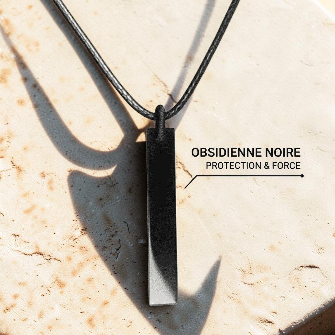 ATELIER-TIBET – Pendentif Protection en Obsidienne Noire