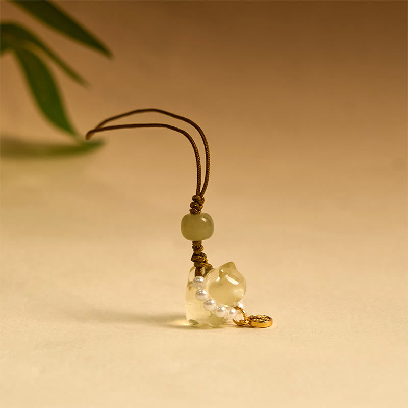 ATELIER-TIBET – Suspension Décorative Cristaux Naturels et Symbole Fu