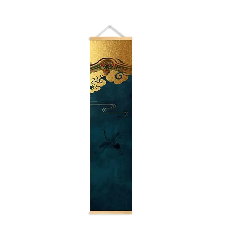 ATELIER-TIBET – Kakemono Japonais Zen aux Grues et Fleurs de Cerisier