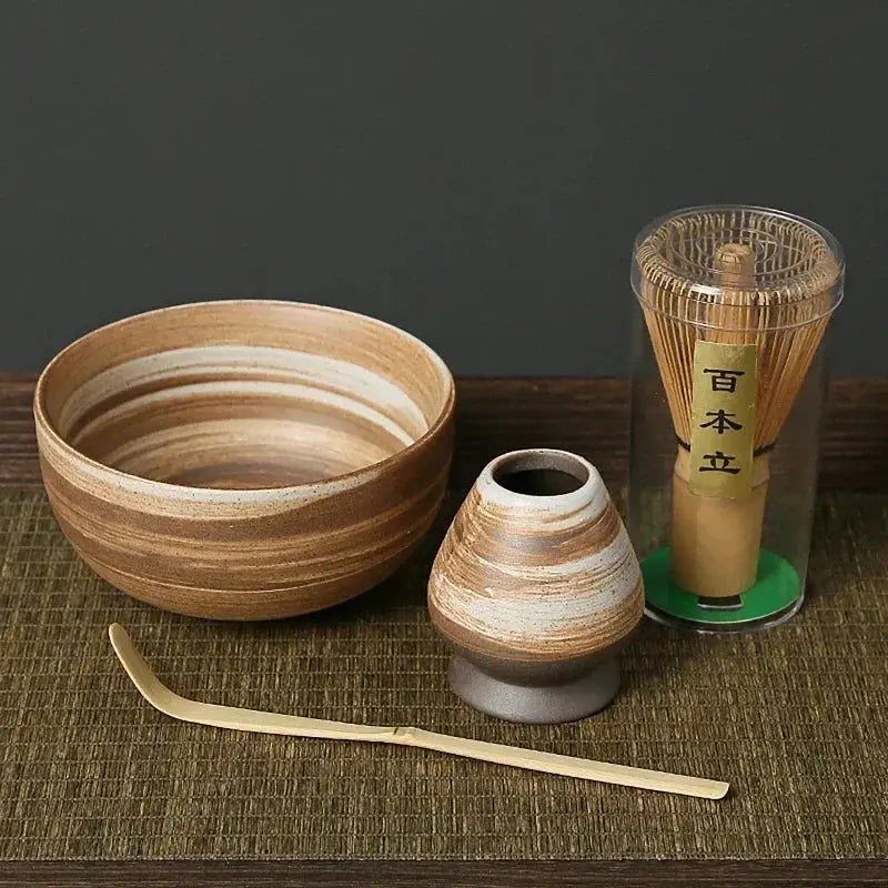 Set Matcha Japonais 4 Pièces – Bol et Fouet