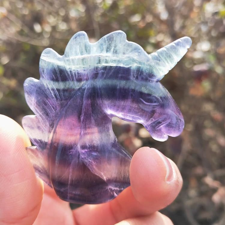 ATELIER-TIBET – Statuette Licorne en Cristal de Fluorite – Émerveillement & Harmonie