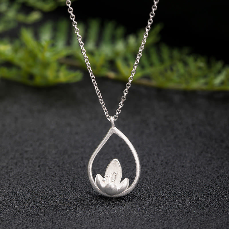 ATELIER-TIBET Collier Lotus Argent 925 Classique – Pureté & Nouveau Départ
