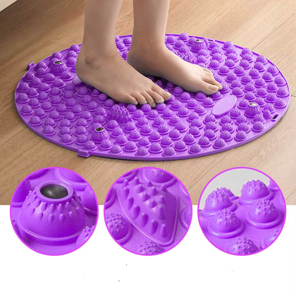 ATELIER-TIBET – Tapis d’Acupression ROND Violet – Coussin de Relaxation et Bien-Être