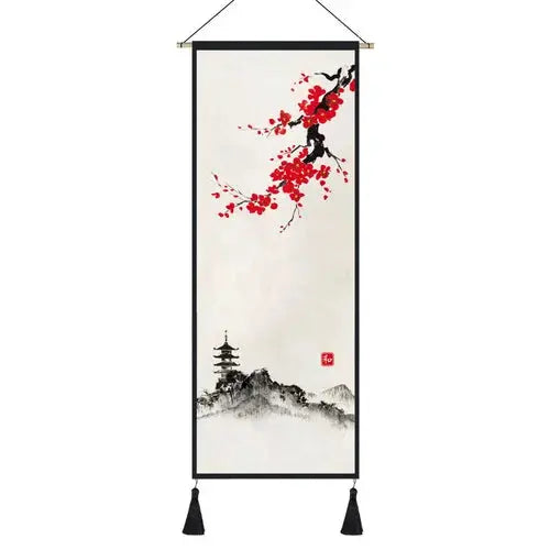 ATELIER-TIBET – Kakemono Japonais Traditionnel Zen aux Symboles Nippons