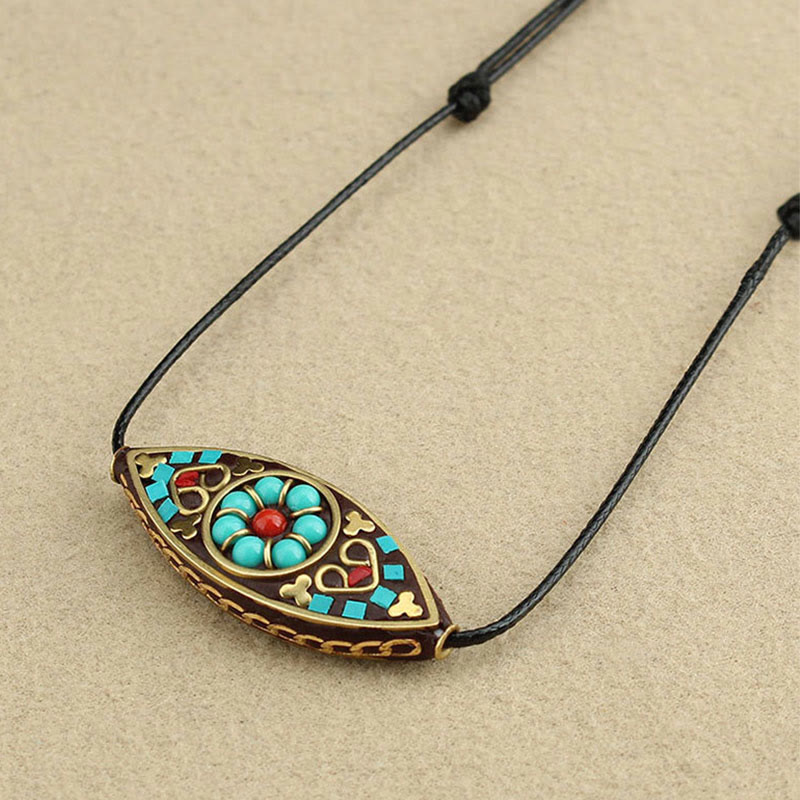 ATELIER-TIBET – Pendentif Turquoise Marquise en Pierre Naturelle