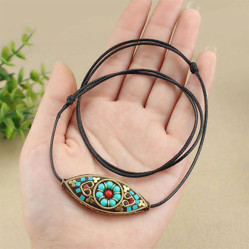 ATELIER-TIBET – Pendentif Turquoise Marquise en Pierre Naturelle