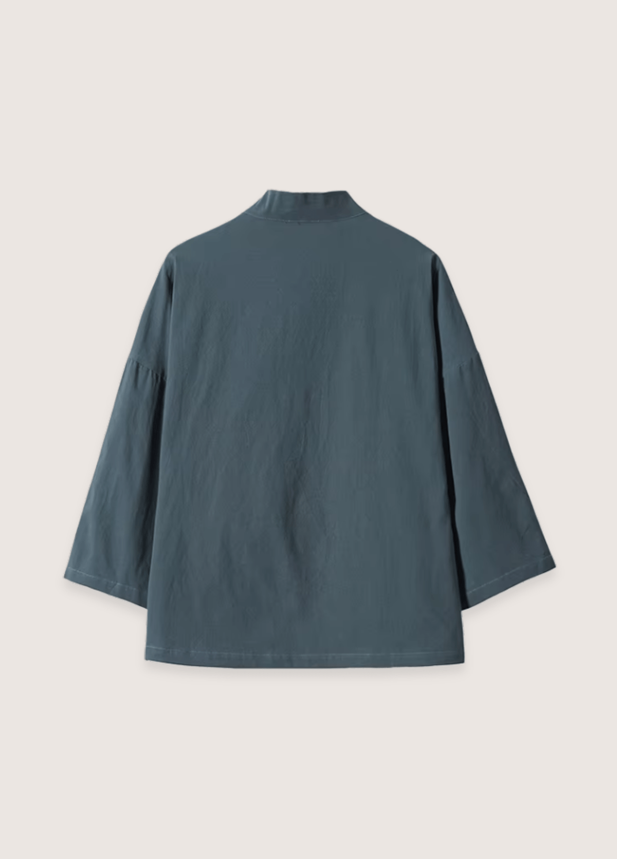 Veste kimono mixte coton motif grue bleu gris – Kaze