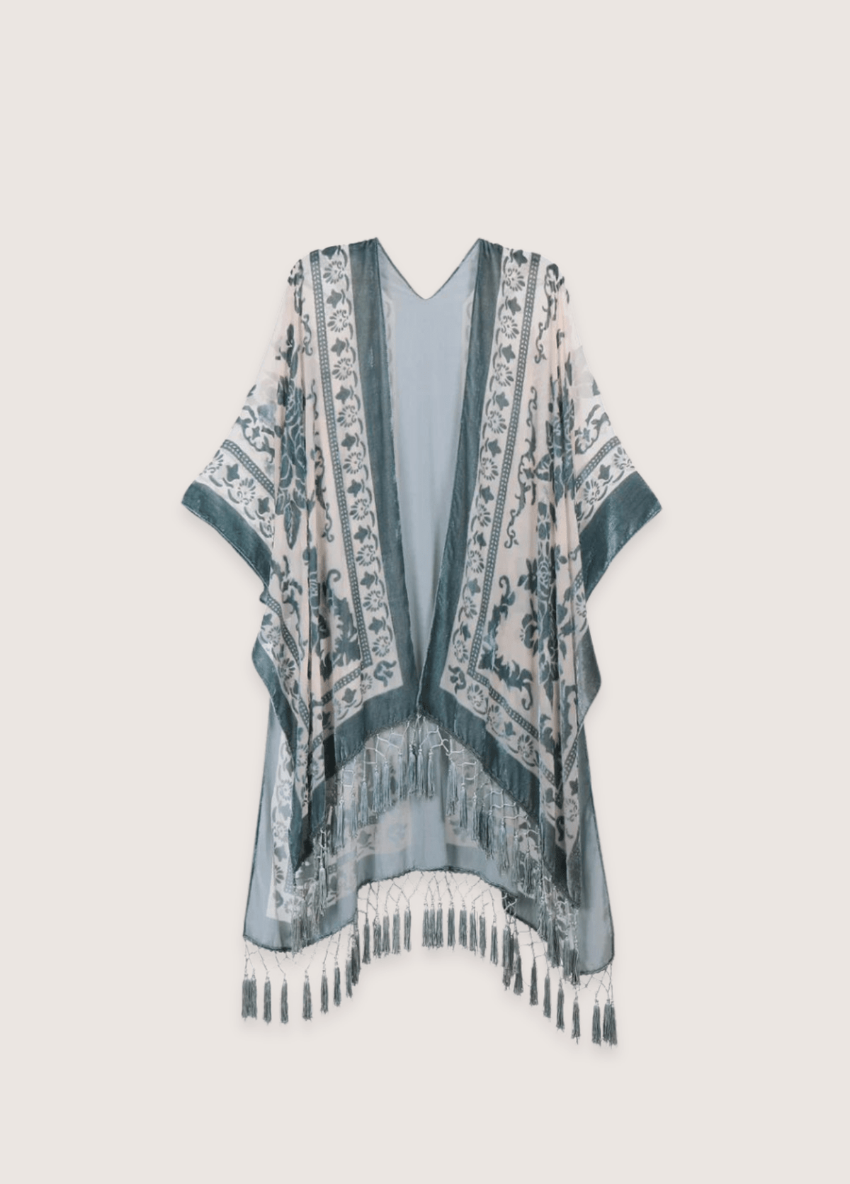 Veste kimono femme viscose bleu – Kuro
