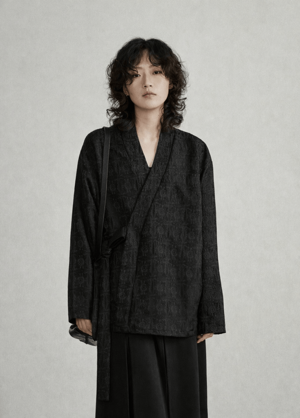 Veste kimono femme jacquard uni – Muji