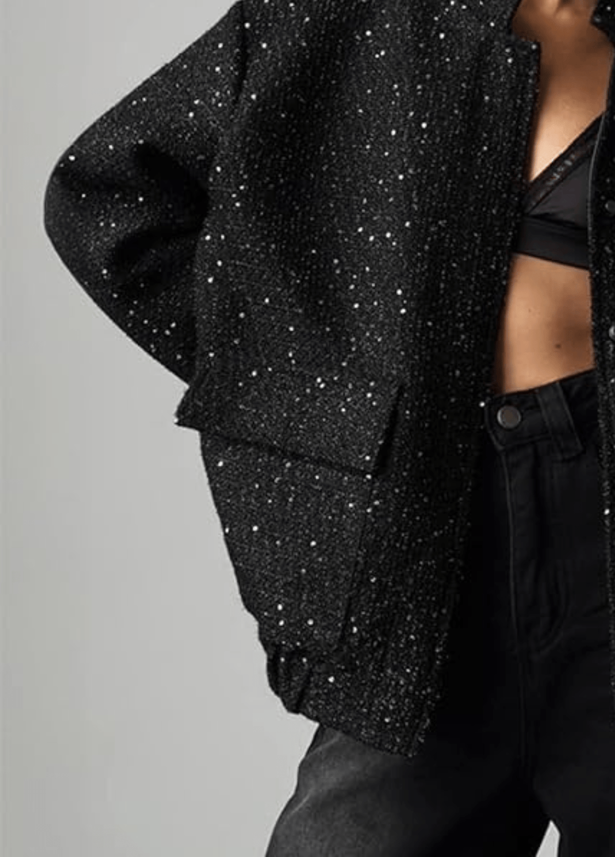 Veste kimono femme satiné floral noir – Hoshi