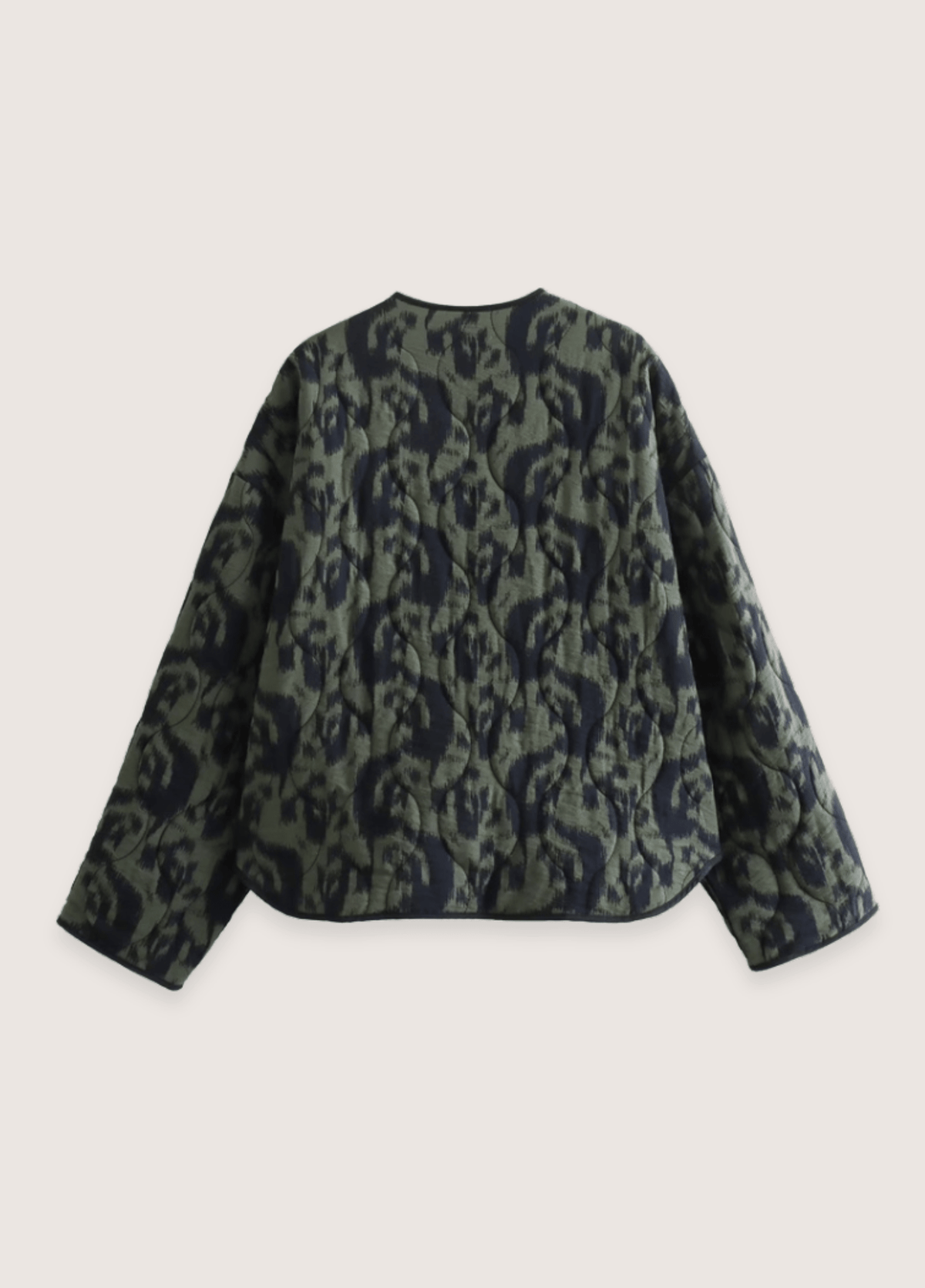 Veste kimono femme géométrique vert olive – Ikat
