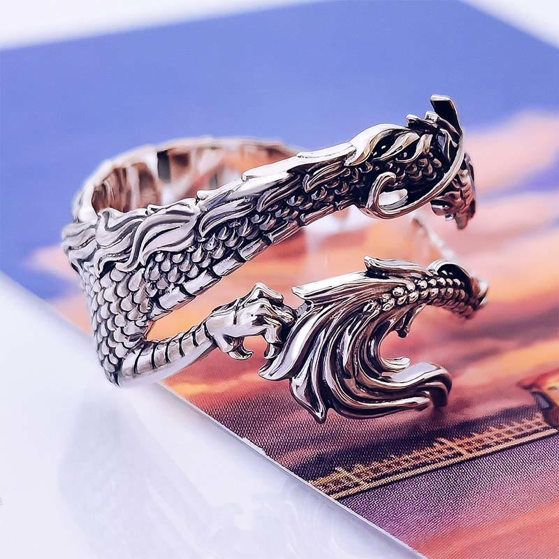 ATELIER-TIBET – Bague Dragon Vintage de Protection – Anneau Symbolique Unisexe
