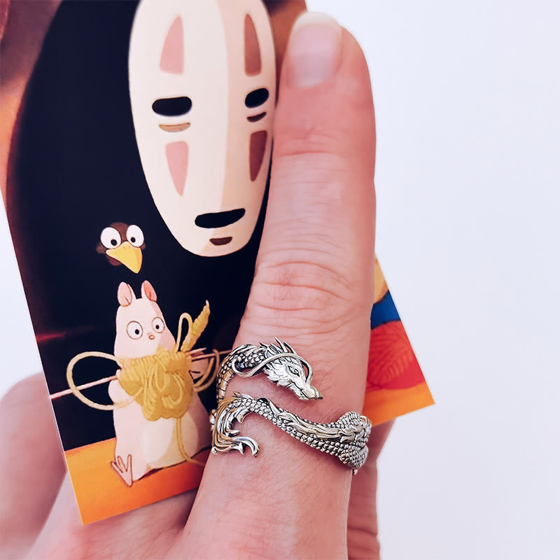 ATELIER-TIBET – Bague Dragon Vintage de Protection – Anneau Symbolique Unisexe