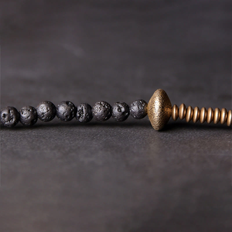 ATELIER-TIBET – Bracelet Spirituel Vintage en Pierre de Lave & Cuivre