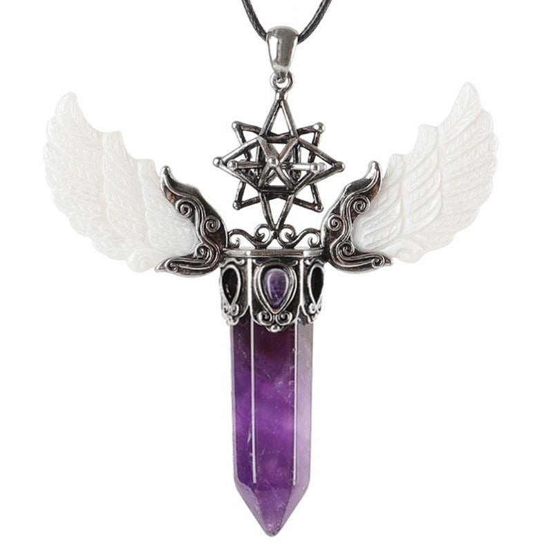 ATELIER-TIBET – Pendentif Aile Vintage en Cristal Naturel