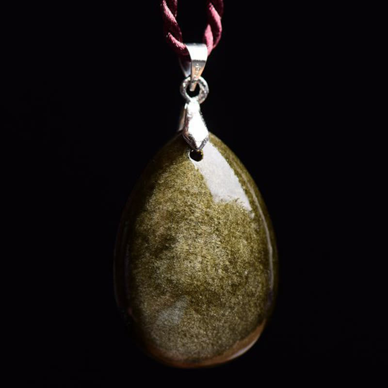 ATELIER-TIBET – Collier Goutte d’Eau en Obsidienne Naturelle