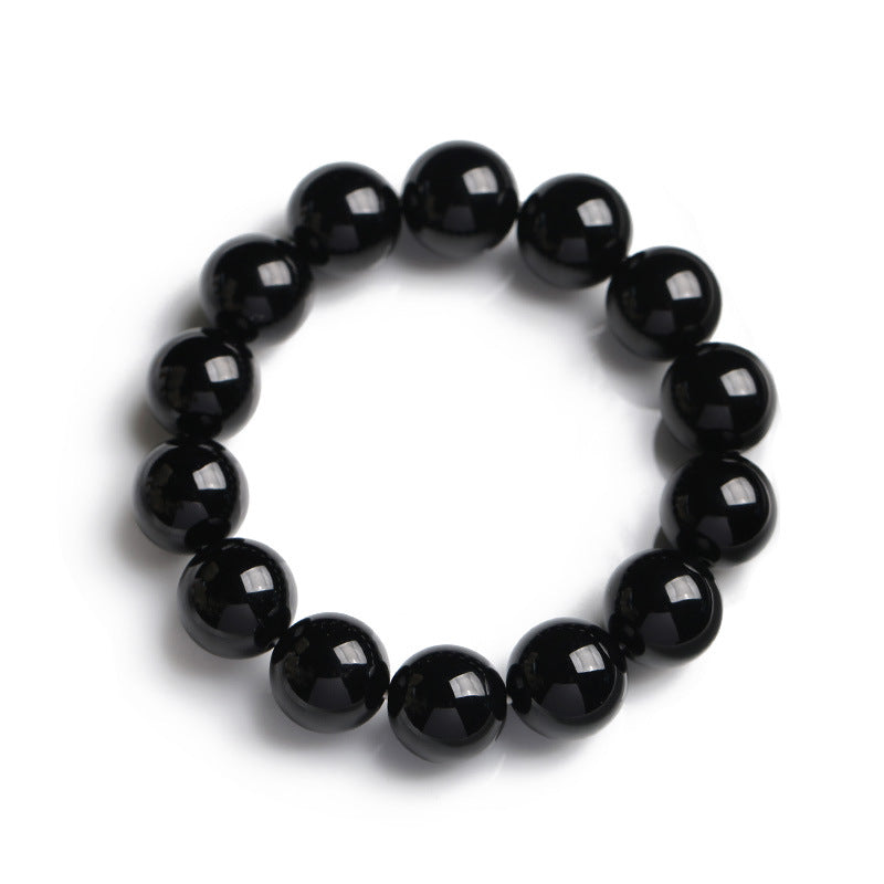 ATELIER-TIBET – Bracelet de Protection en Onyx Noir Naturel 14 mm | Ancrage & Stabilité Symbolique
