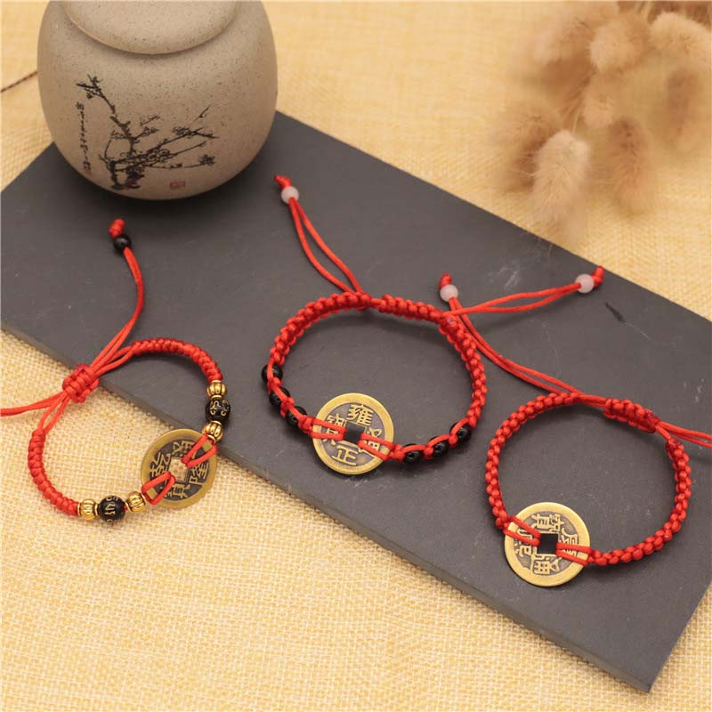 ATELIER-TIBET – Bracelet Fil Rouge avec Pièce de Cuivre – Protection & Prospérité