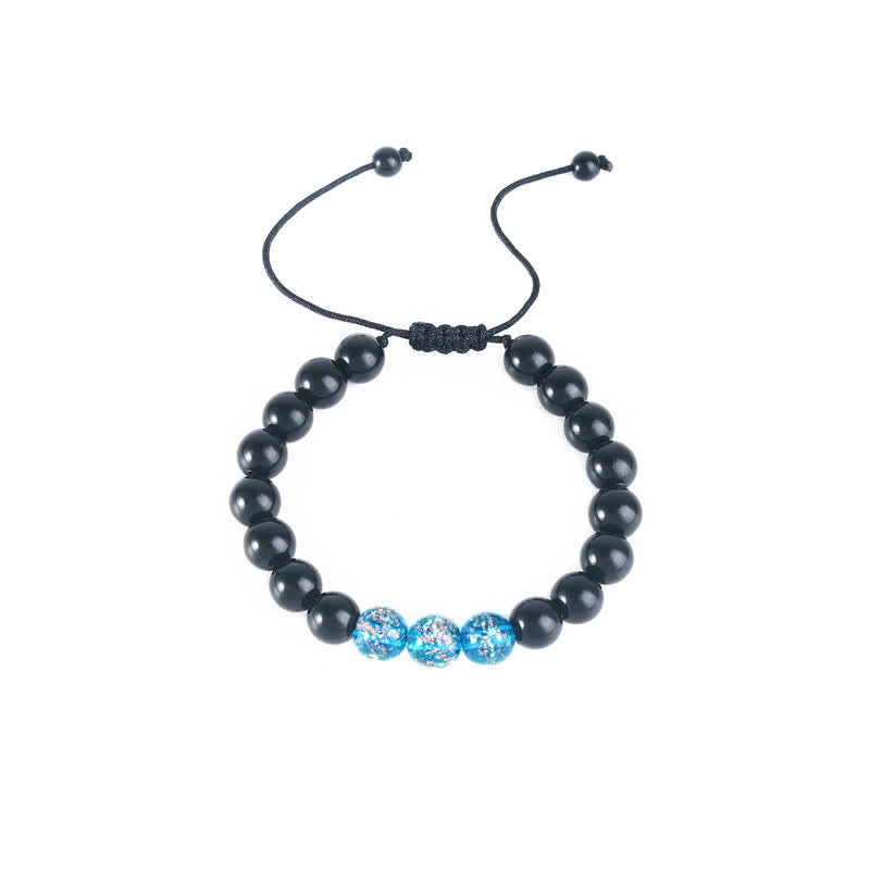 ATELIER-TIBET – Bracelet Force en Obsidienne Noire 10 mm & Pierre Lumineuse | Protection & Ancrage