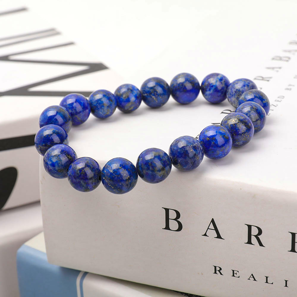 ATELIER-TIBET – Bracelet en Lapis-Lazuli Naturel – Sagesse & Expression – Perles 10 mm