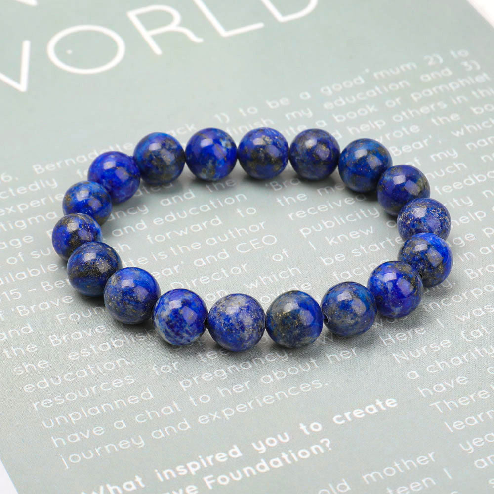 ATELIER-TIBET – Bracelet en Lapis-Lazuli Naturel – Sagesse & Expression – Perles 10 mm