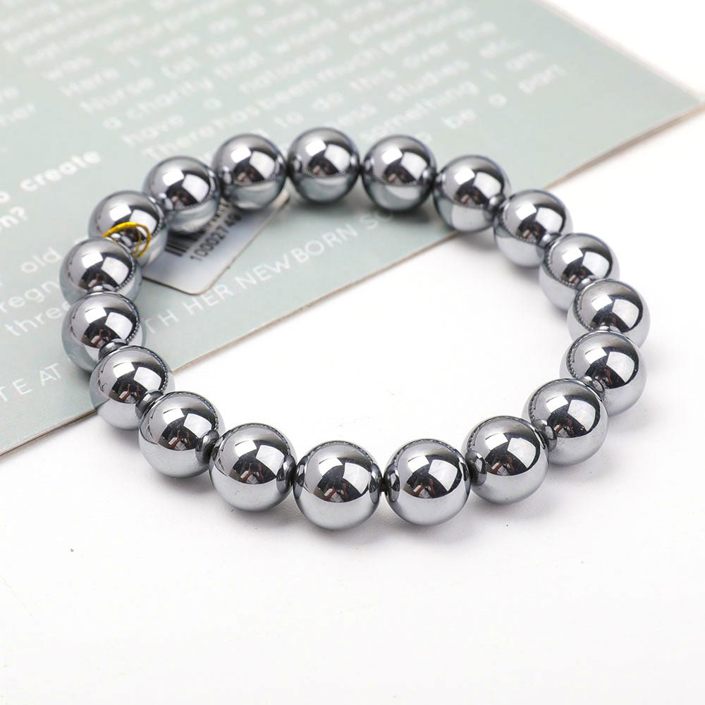 ATELIER-TIBET – Bracelet en Térahertz – Protection Symbolique & Ancrage – Perles 10 mm