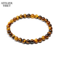 ATELIER-TIBET Bracelet Œil-de-Tigre – Perles Naturelles, Style Unisexe