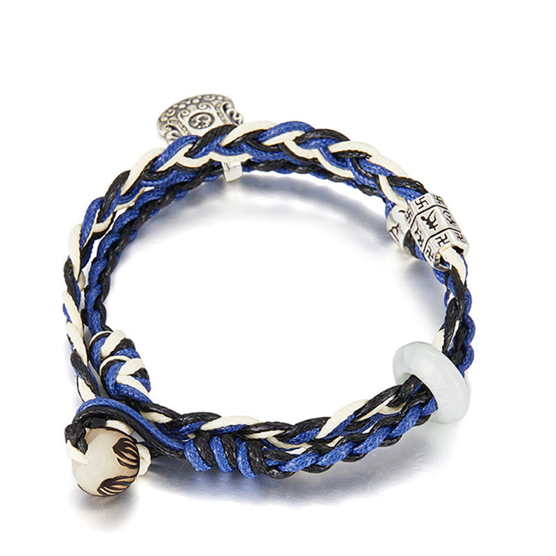 ATELIER-TIBET Bracelet Om Mani Padme Hum Argent 925 – Protection & Clarté