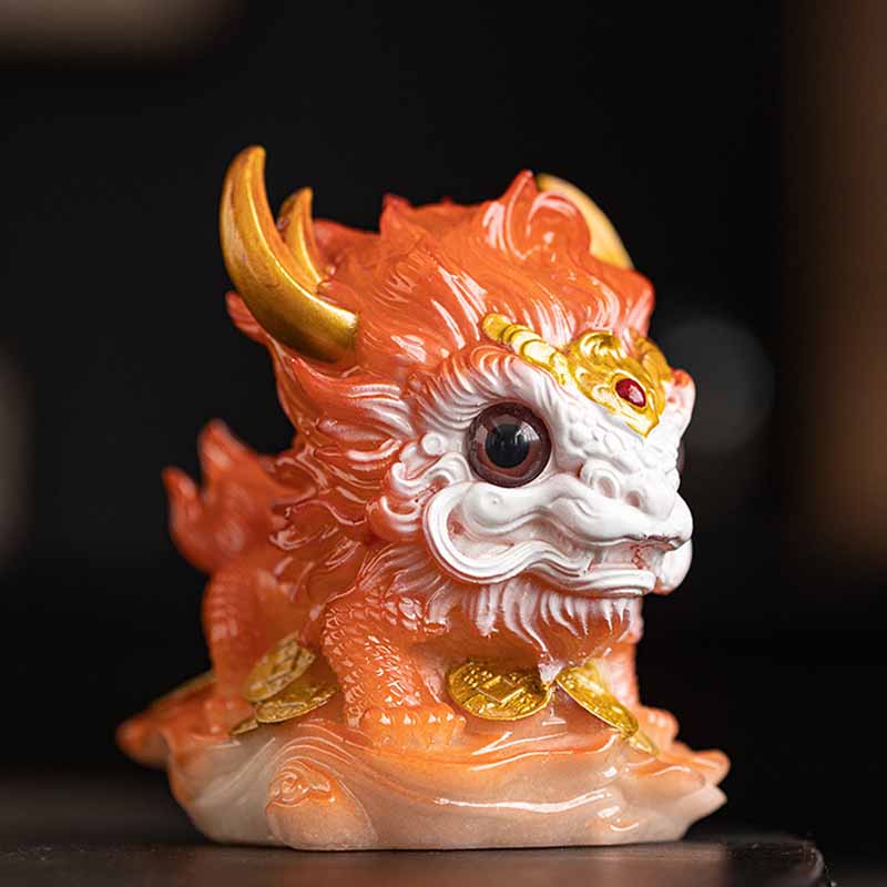 ATELIER-TIBET Pierres changeantes de couleur, petite figurine en résine Kirin pour décoration de maison