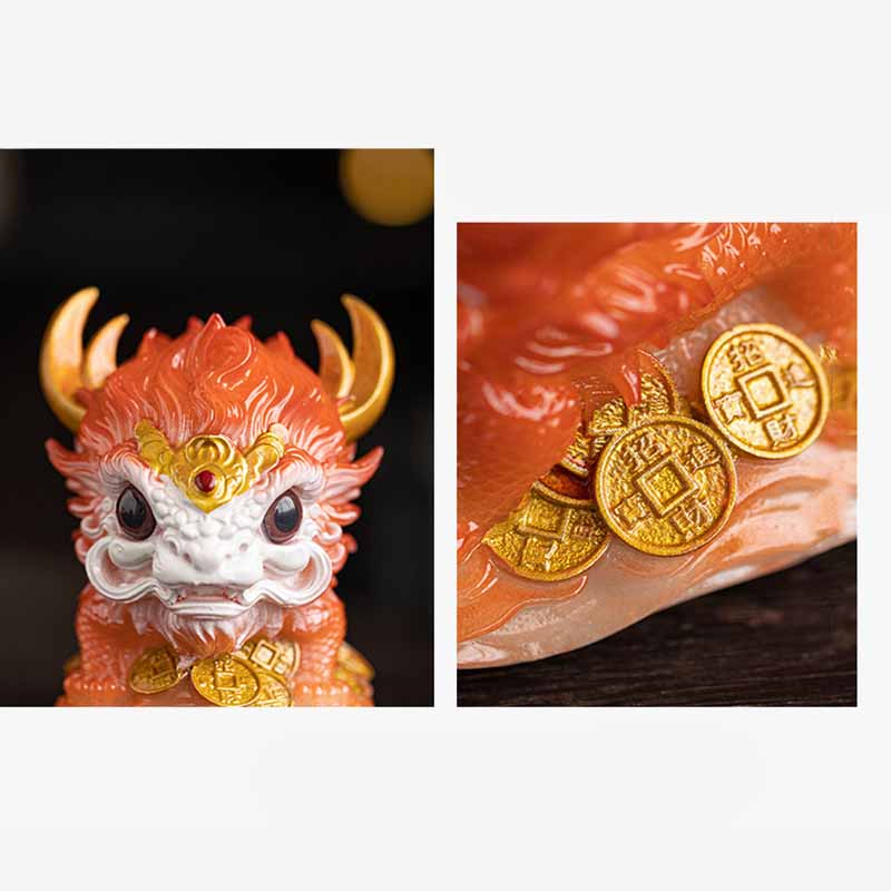 ATELIER-TIBET Pierres changeantes de couleur, petite figurine en résine Kirin pour décoration de maison