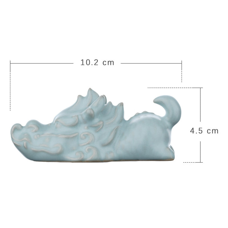 ATELIER-TIBET Année du Dragon Chance Thé en céramique Figurine pour animaux de compagnie Décoration de la maison
